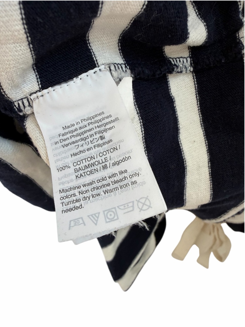 J. Crew Navy and White Striped snap-neck knit popover - Picture 8 of 13
